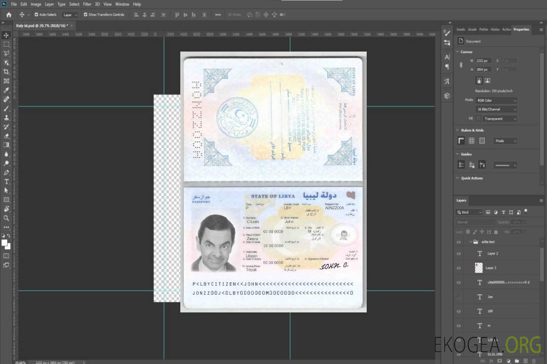 Passeport Libye template Passeport Libye template